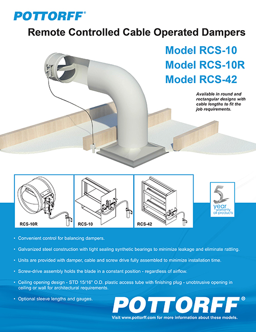 These dampers feature screw-drive assembly for remote air control balancing